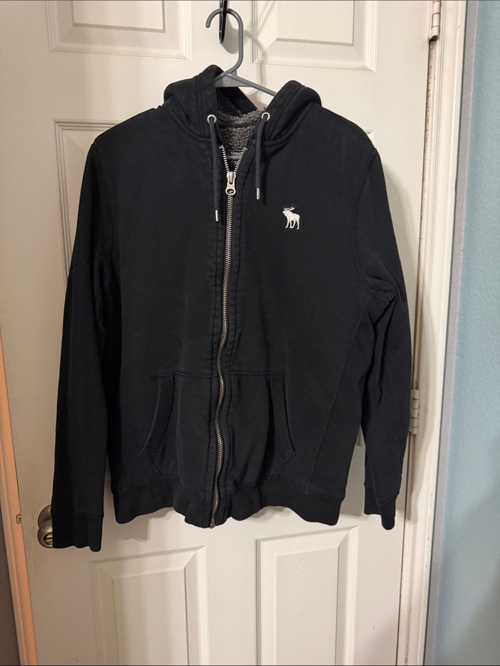 Abercrombie & Fitch Black Hooded Zip Jacket